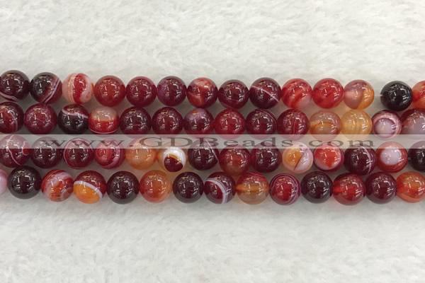 CAA1923 15.5 inches 10mm round banded agate gemstone beads