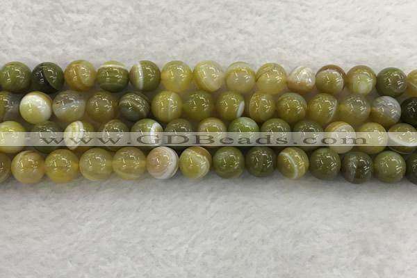 CAA1953 15.5 inches 10mm round banded agate gemstone beads