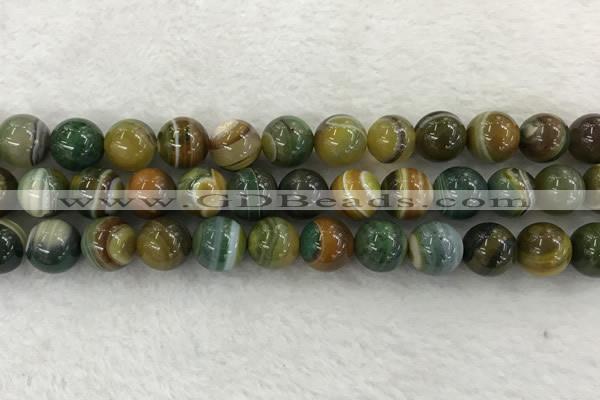 CAA1965 15.5 inches 14mm round banded agate gemstone beads