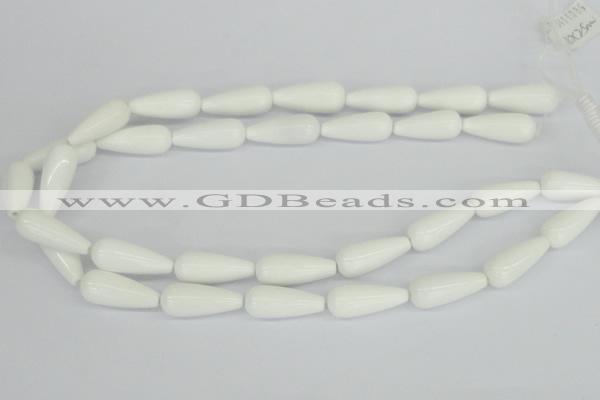 CAA20 15.5 inches 10*25mm teardrop white agate gemstone beads