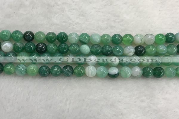 CAA2002 15.5 inches 8mm round banded agate gemstone beads