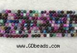 CAA2030 15.5 inches 4mm round banded agate gemstone beads