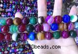 CAA2035 15.5 inches 14mm round banded agate gemstone beads