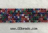 CAA2040 15.5 inches 4mm round banded agate gemstone beads