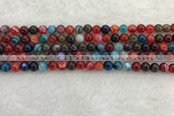 CAA2041 15.5 inches 6mm round banded agate gemstone beads