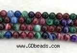 CAA2045 15.5 inches 14mm round banded agate gemstone beads