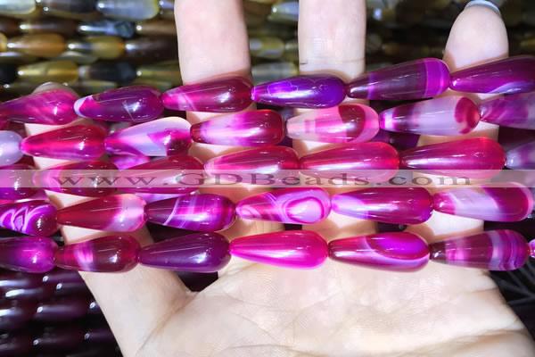 CAA2053 15.5 inches 8*20mm teardrop agate beads wholesale