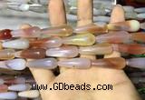 CAA2065 15.5 inches 10*30mm teardrop agate beads wholesale