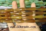 CAA2066 15.5 inches 10*30mm teardrop agate beads wholesale