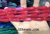 CAA2072 15.5 inches 10*30mm teardrop agate beads wholesale