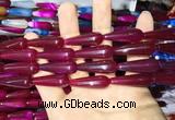 CAA2073 15.5 inches 10*30mm teardrop agate beads wholesale