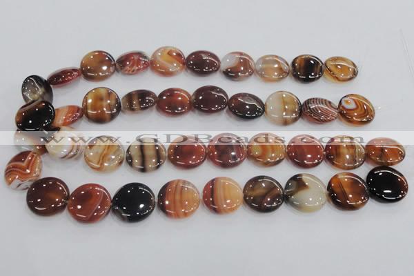 CAA209 15.5 inches 20mm flat round madagascar agate beads