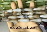 CAA2092 15.5 inches 10*30mm faceted teardrop agate beads