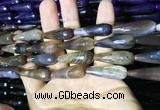 CAA2093 15.5 inches 10*30mm faceted teardrop agate beads