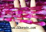 CAA2097 15.5 inches 10*30mm faceted teardrop agate beads