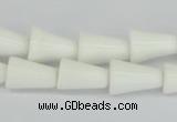 CAA21 15.5 inches 10*14mm bell white agate gemstone beads