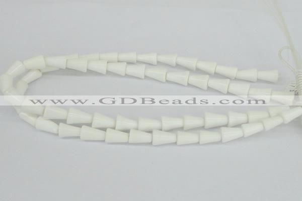 CAA21 15.5 inches 10*14mm bell white agate gemstone beads