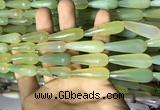 CAA2103 15.5 inches 10*30mm faceted teardrop agate beads