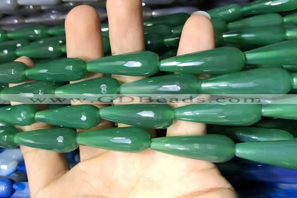 CAA2105 15.5 inches 10*30mm faceted teardrop agate beads