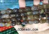 CAA2113 15.5 inches 10*14mm drum agate beads wholesale