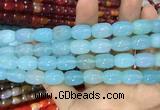 CAA2121 15.5 inches 10*14mm drum agate beads wholesale