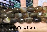 CAA2151 15.5 inches 15*20mm faceted drum agate beads wholesale