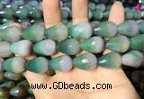 CAA2163 15.5 inches 15*20mm faceted teardrop agate beads