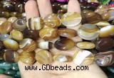 CAA2171 15.5 inches 15*20mm oval banded agate beads wholesale