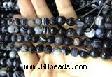 CAA2199 15.5 inches 8mm faceted round banded agate beads