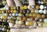 CAA2206 15.5 inches 8mm faceted round banded agate beads