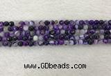 CAA2211 15.5 inches 4mm faceted round banded agate beads