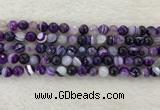 CAA2213 15.5 inches 8mm faceted round banded agate beads