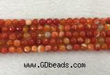 CAA2227 15.5 inches 8mm faceted round banded agate beads