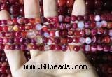 CAA2233 15.5 inches 6mm faceted round banded agate beads