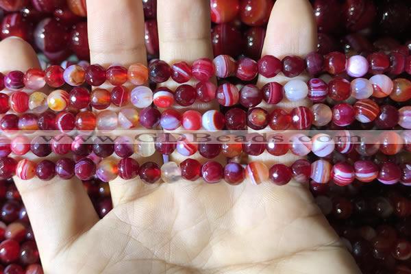 CAA2233 15.5 inches 6mm faceted round banded agate beads