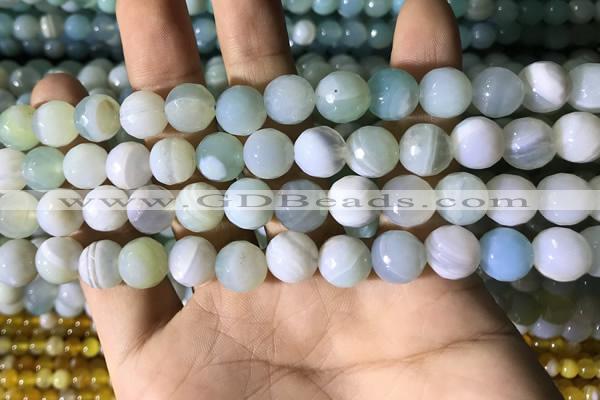 CAA2242 15.5 inches 10mm faceted round banded agate beads