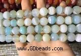 CAA2243 15.5 inches 12mm faceted round banded agate beads