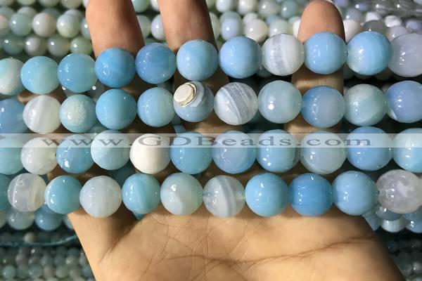 CAA2246 15.5 inches 12mm faceted round banded agate beads