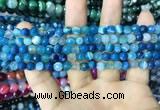 CAA2250 15.5 inches 6mm faceted round banded agate beads