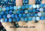 CAA2253 15.5 inches 12mm faceted round banded agate beads