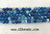 CAA2258 15.5 inches 8mm faceted round banded agate beads