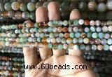 CAA2263 15.5 inches 4mm faceted round banded agate beads