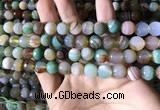 CAA2266 15.5 inches 10mm faceted round banded agate beads