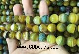 CAA2274 15.5 inches 12mm faceted round banded agate beads