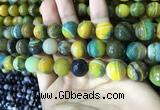 CAA2275 15.5 inches 14mm faceted round banded agate beads