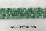 CAA2277 15.5 inches 4mm faceted round banded agate beads