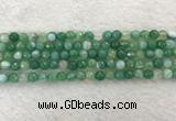 CAA2278 15.5 inches 6mm faceted round banded agate beads