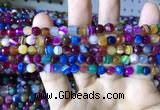 CAA2293 15.5 inches 6mm faceted round banded agate beads