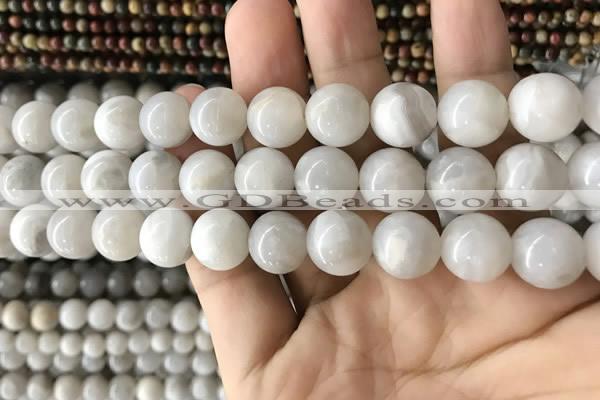 CAA2344 15.5 inches 12mm round white crazy lace agate beads wholesale