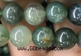 CAA2358 15.5 inches 8mm round moss agate beads wholesale